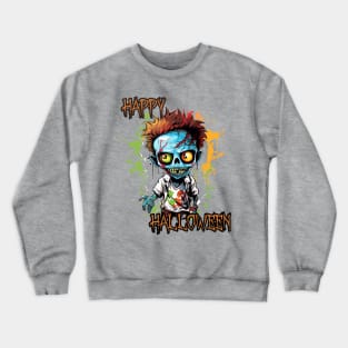 Spooky Zombie Boy Happy Halloween Crewneck Sweatshirt